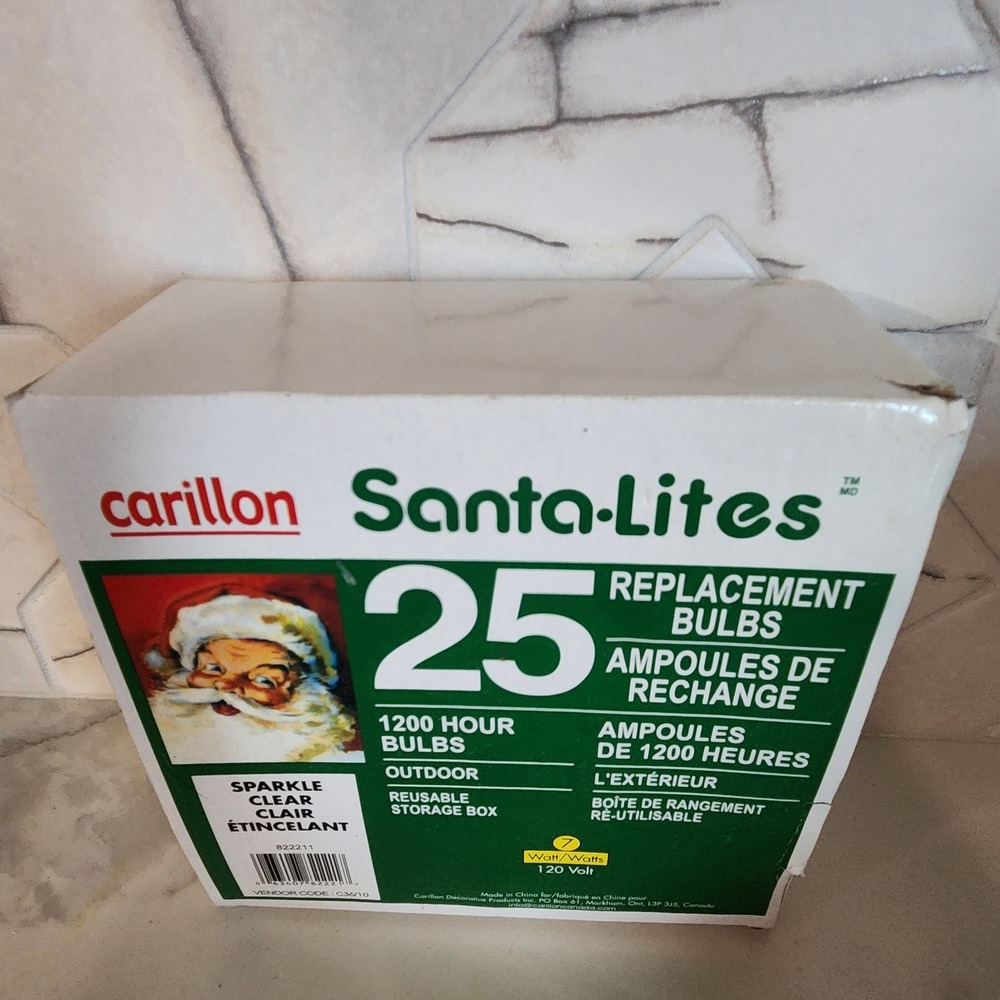 Carillon Santa Lites 25 Clear Replacement‎ Bulbs Outdoor 1200 Hour Reusable